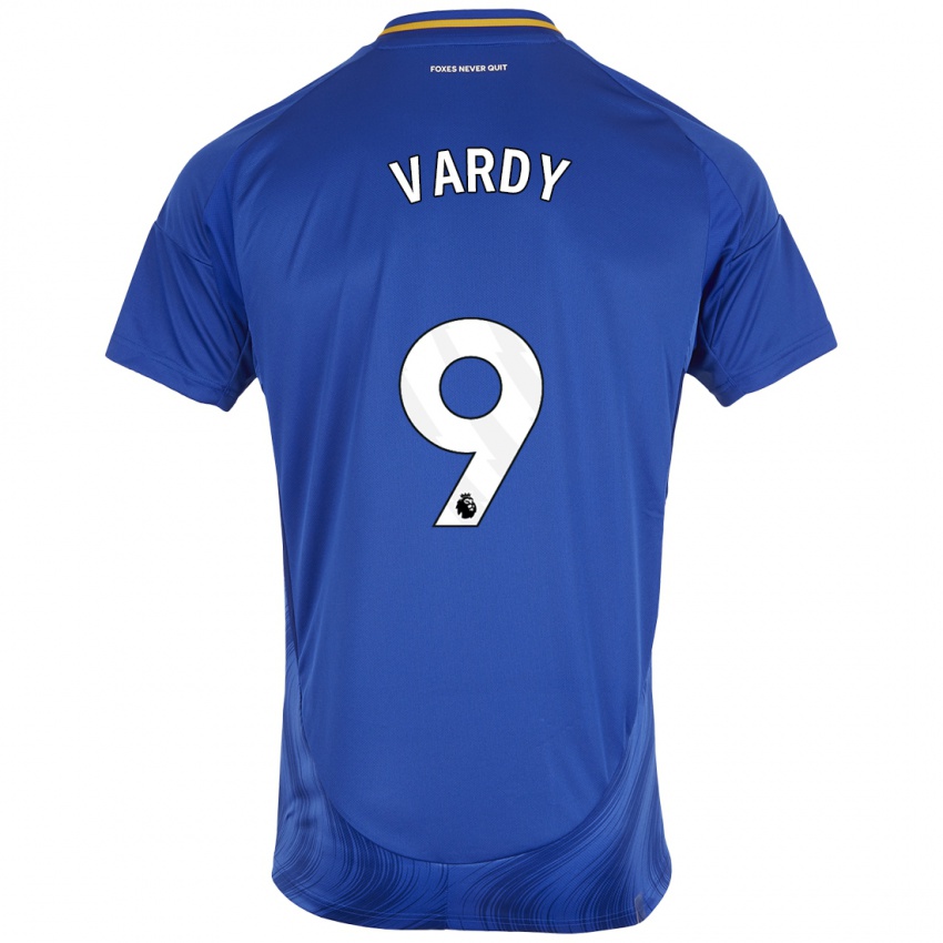 Niño Camiseta Jamie Vardy #9 Azul Blanco 1ª Equipación 2024/25 La Camisa Chile