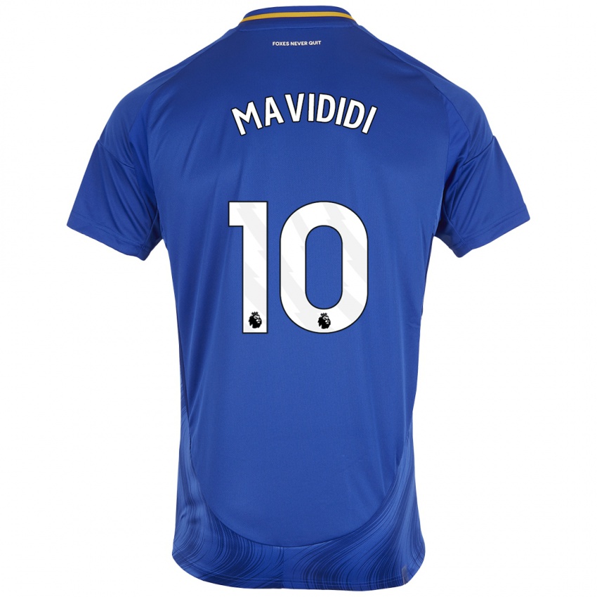 Niño Camiseta Stephy Mavididi #10 Azul Blanco 1ª Equipación 2024/25 La Camisa Chile