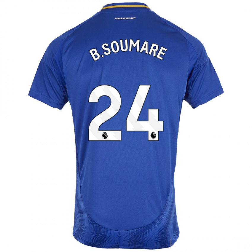 Niño Camiseta Boubakary Soumaré #24 Azul Blanco 1ª Equipación 2024/25 La Camisa Chile