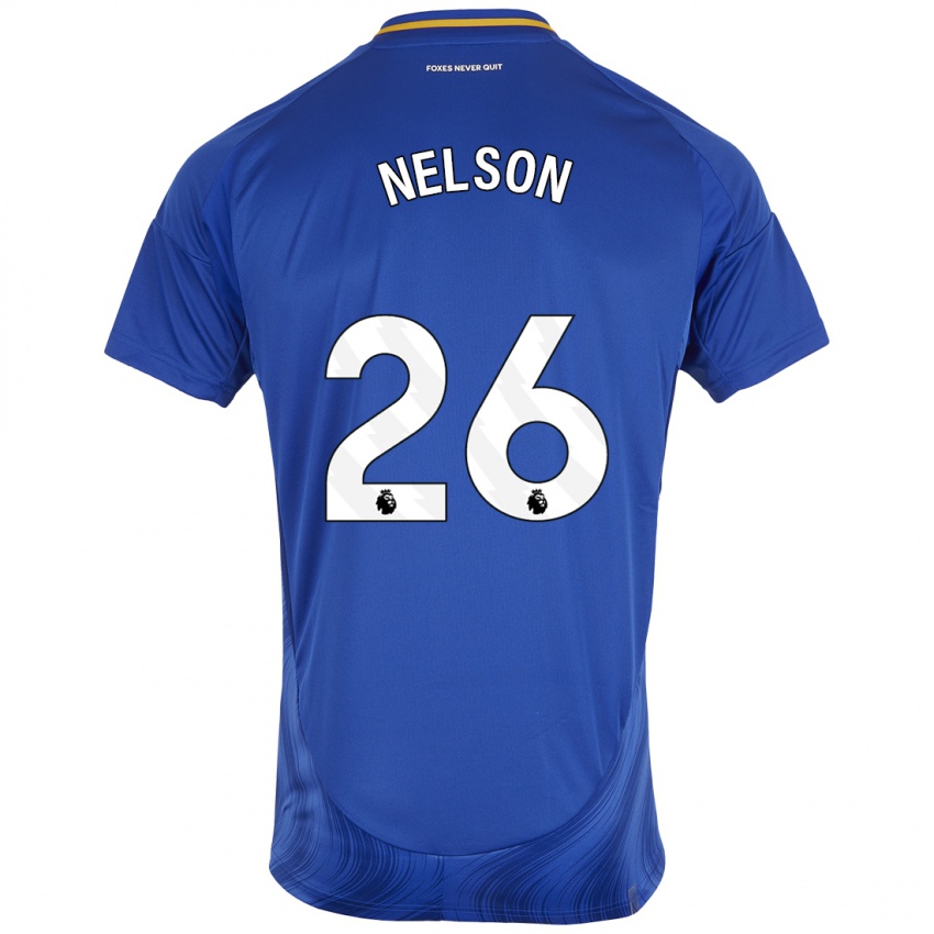 Niño Camiseta Ben Nelson #26 Azul Blanco 1ª Equipación 2024/25 La Camisa Chile