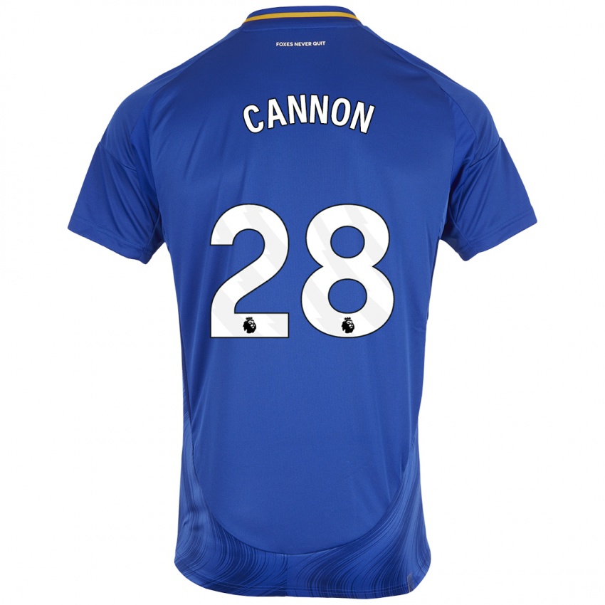 Niño Camiseta Thomas Cannon #28 Azul Blanco 1ª Equipación 2024/25 La Camisa Chile