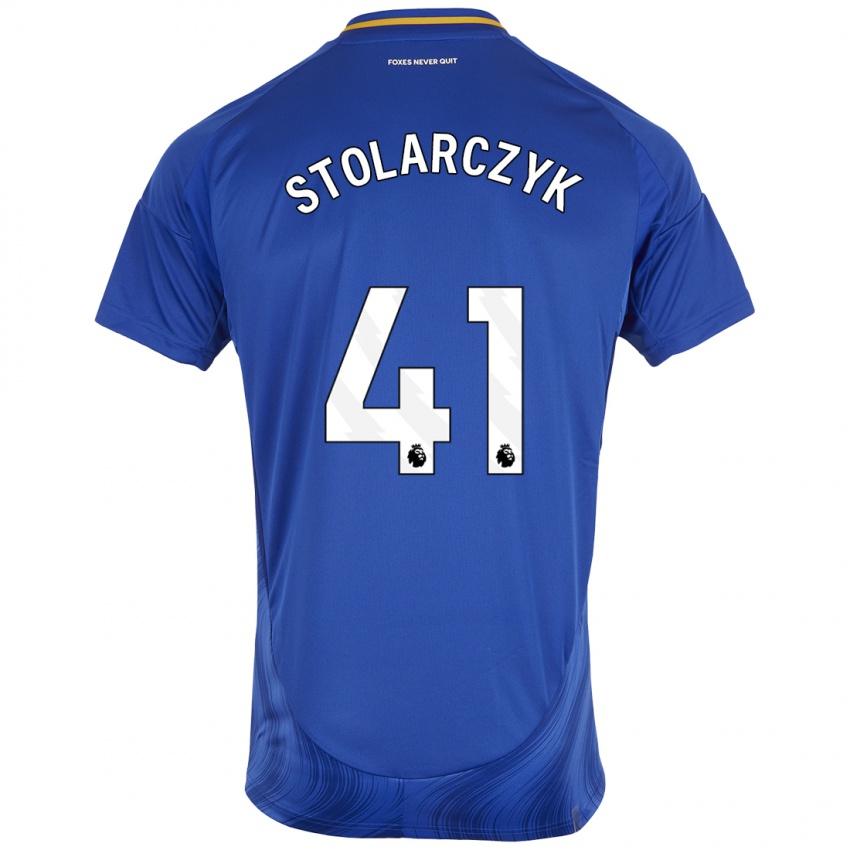 Niño Camiseta Jakub Stolarczyk #41 Azul Blanco 1ª Equipación 2024/25 La Camisa Chile