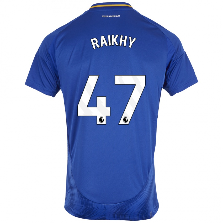 Niño Camiseta Arjan Raikhy #47 Azul Blanco 1ª Equipación 2024/25 La Camisa Chile