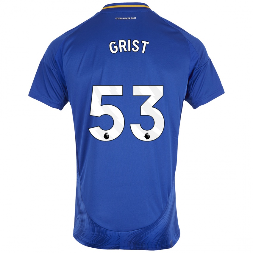 Niño Camiseta Ben Grist #53 Azul Blanco 1ª Equipación 2024/25 La Camisa Chile