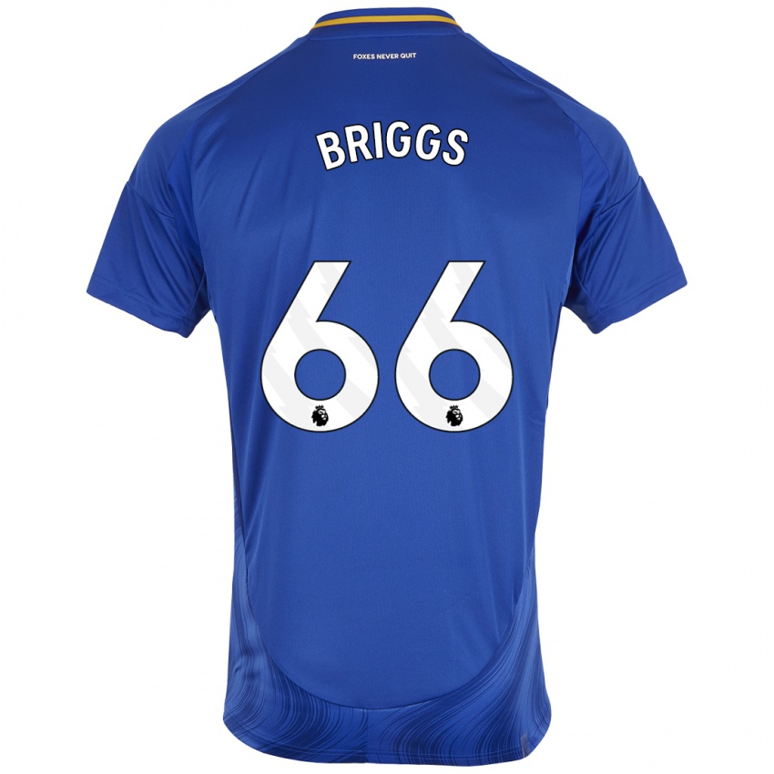 Niño Camiseta Logan Briggs #66 Azul Blanco 1ª Equipación 2024/25 La Camisa Chile