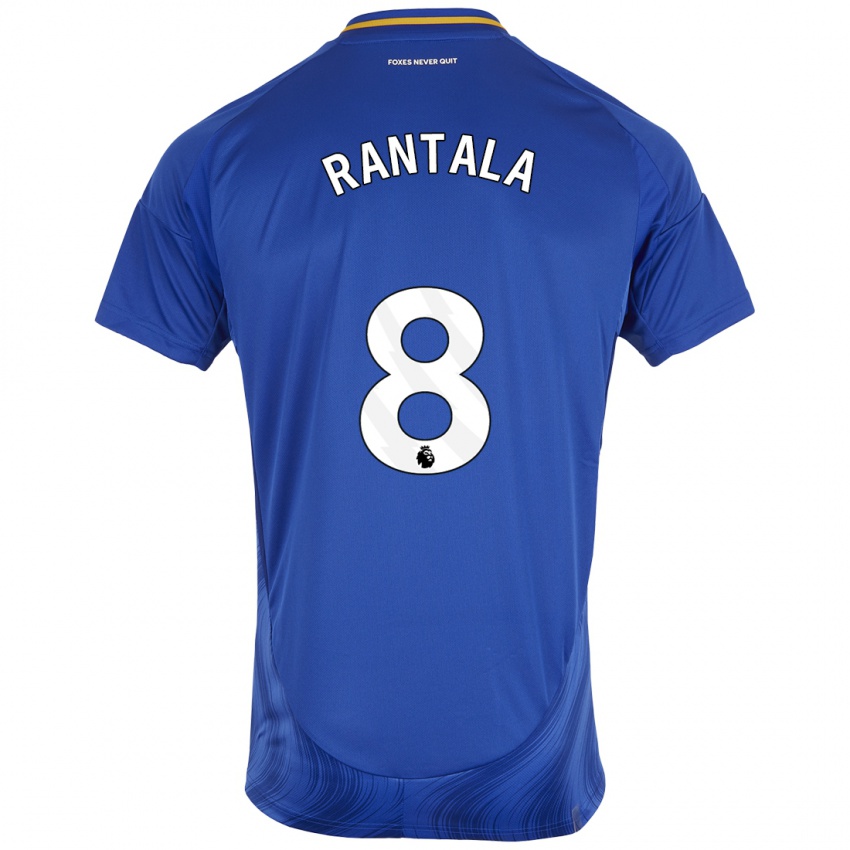 Niño Camiseta Jutta Rantala #8 Azul Blanco 1ª Equipación 2024/25 La Camisa Chile