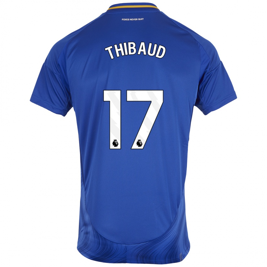 Niño Camiseta Julie Thibaud #17 Azul Blanco 1ª Equipación 2024/25 La Camisa Chile