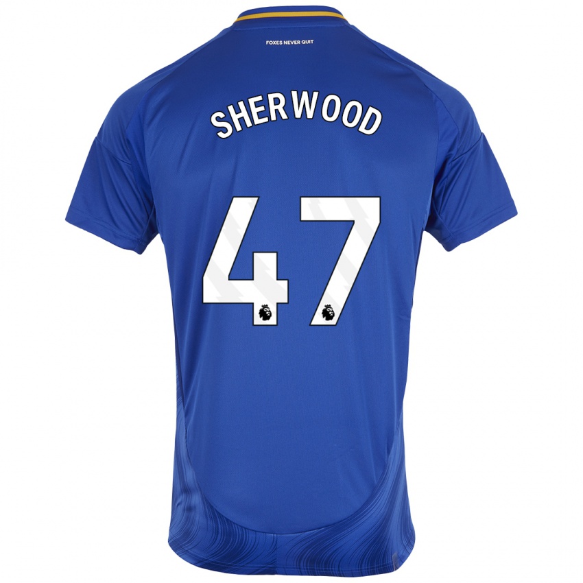 Niño Camiseta Simone Sherwood #47 Azul Blanco 1ª Equipación 2024/25 La Camisa Chile