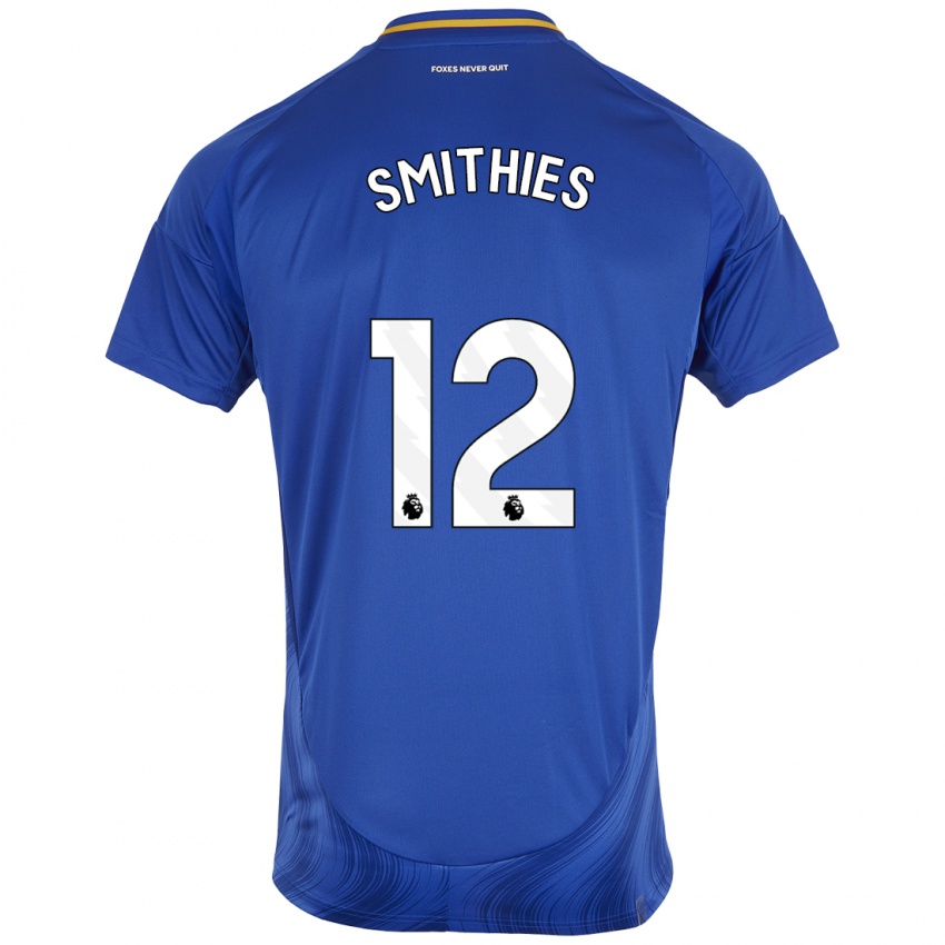 Niño Camiseta Alex Smithies #12 Azul Blanco 1ª Equipación 2024/25 La Camisa Chile