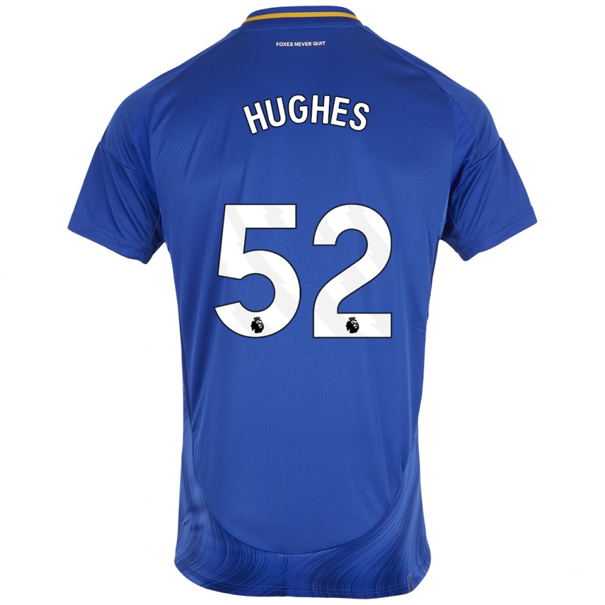 Niño Camiseta Iestyn Hughes #52 Azul Blanco 1ª Equipación 2024/25 La Camisa Chile