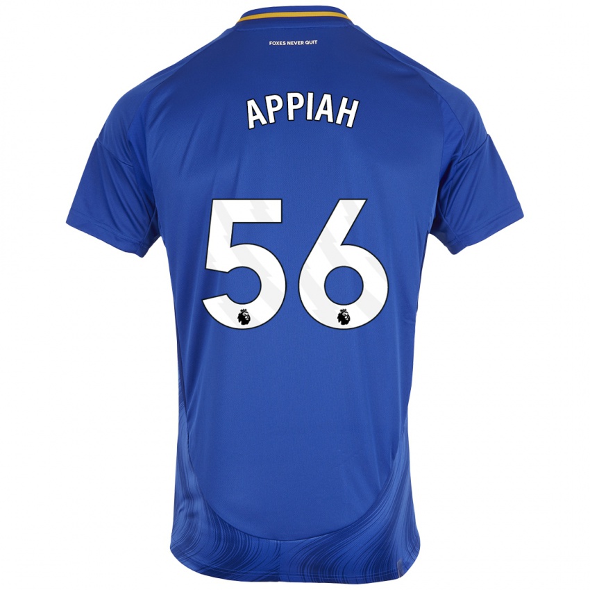 Niño Camiseta Paul Appiah #56 Azul Blanco 1ª Equipación 2024/25 La Camisa Chile