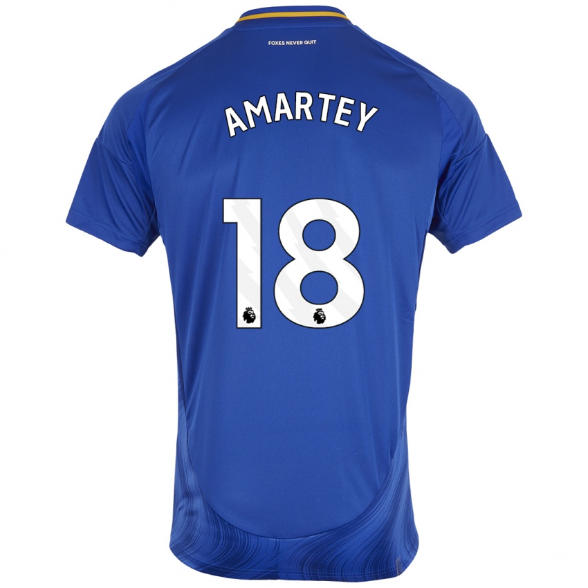 Niño Camiseta Daniel Amartey #18 Azul Blanco 1ª Equipación 2024/25 La Camisa Chile