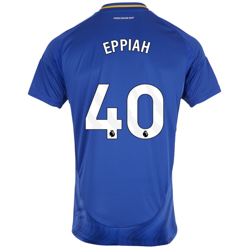 Niño Camiseta Josh Eppiah #40 Azul Blanco 1ª Equipación 2024/25 La Camisa Chile