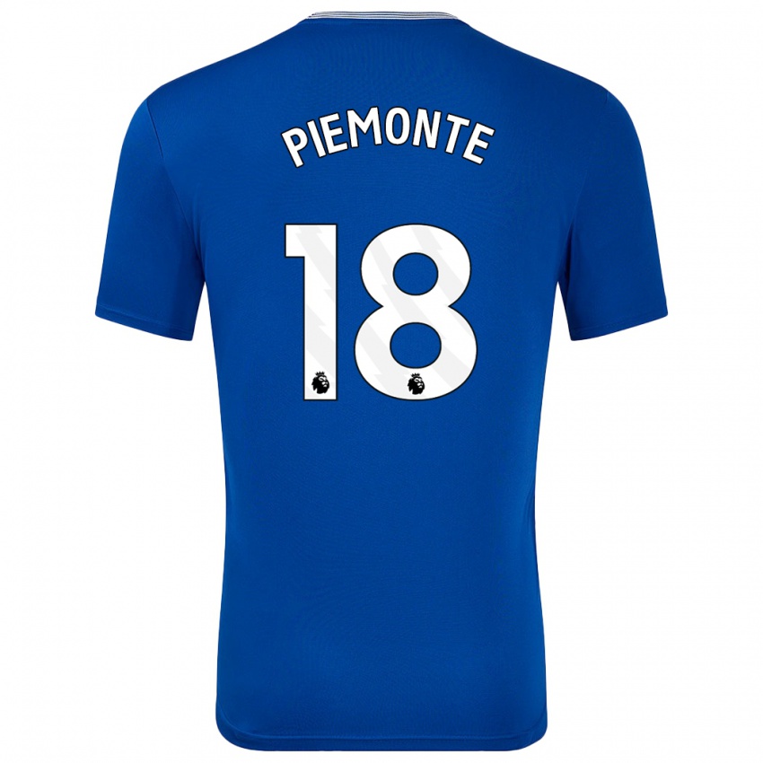 Niño Camiseta Martina Piemonte #18 Azul Con 1ª Equipación 2024/25 La Camisa Chile