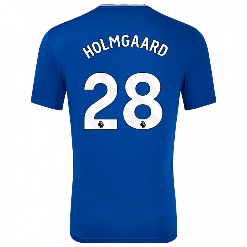 Niño Camiseta Karen Holmgaard #28 Azul Con 1ª Equipación 2024/25 La Camisa Chile