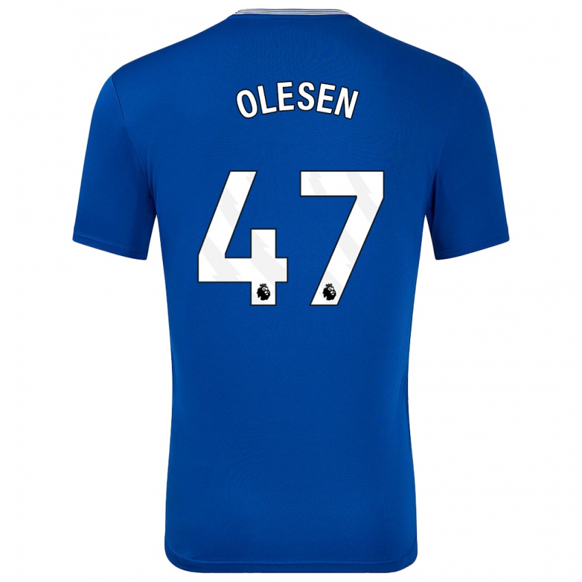 Niño Camiseta Karoline Olesen #47 Azul Con 1ª Equipación 2024/25 La Camisa Chile