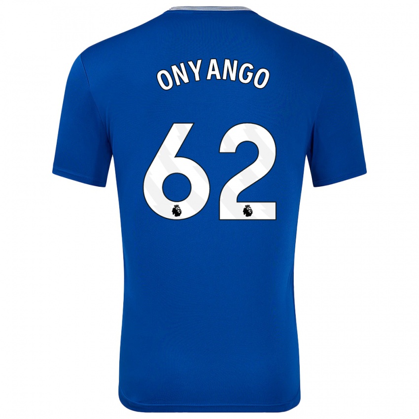 Niño Camiseta Tyler Onyango #62 Azul Con 1ª Equipación 2024/25 La Camisa Chile