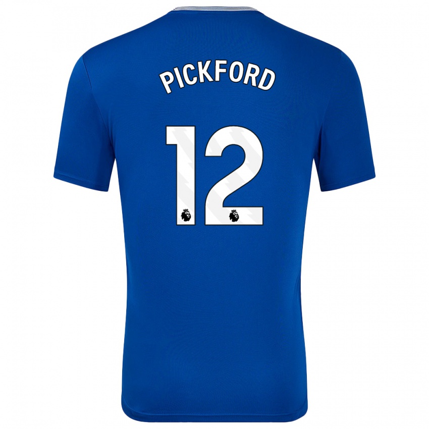 Niño Camiseta Jordan Pickford #12 Azul Con 1ª Equipación 2024/25 La Camisa Chile