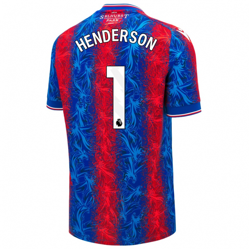 Niño Camiseta Dean Henderson #1 Rayas Rojas Y Azules 1ª Equipación 2024/25 La Camisa Chile