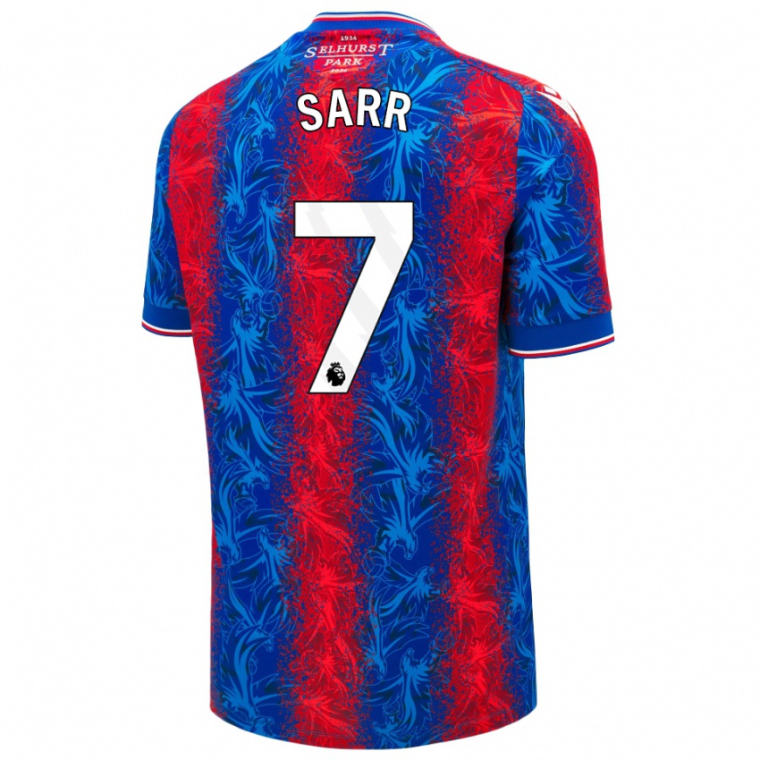 Niño Camiseta Ismaïla Sarr #7 Rayas Rojas Y Azules 1ª Equipación 2024/25 La Camisa Chile