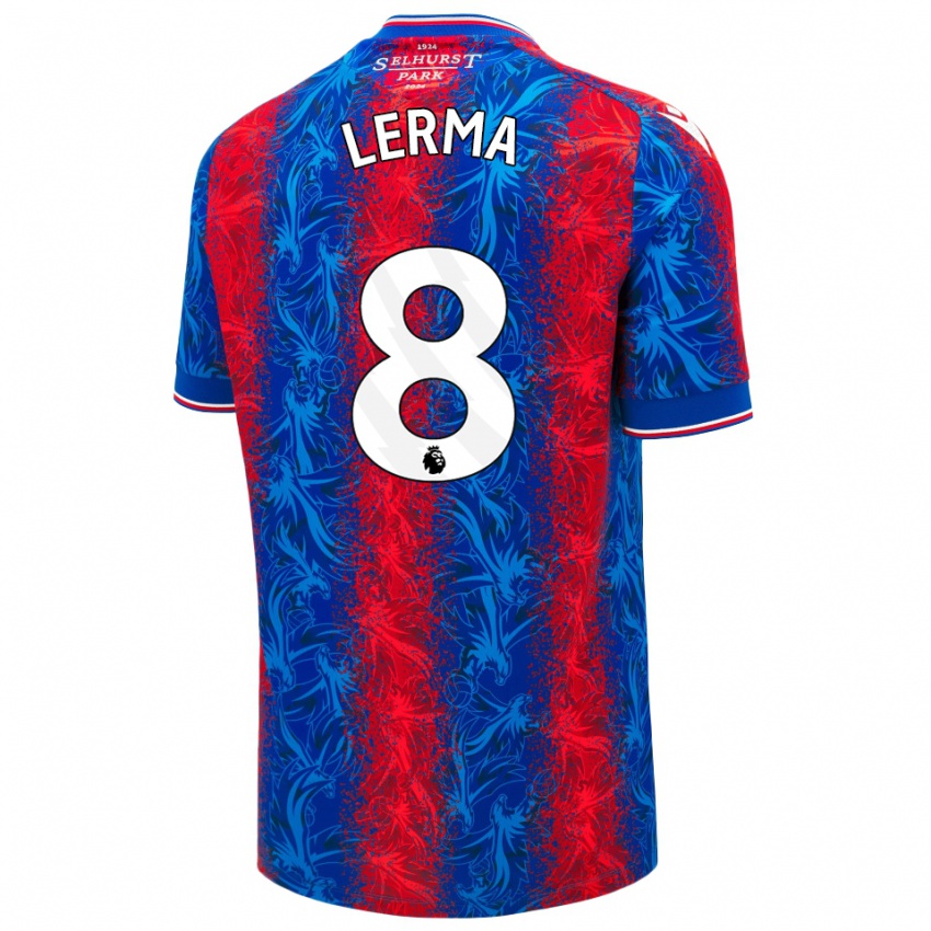 Niño Camiseta Jefferson Lerma #8 Rayas Rojas Y Azules 1ª Equipación 2024/25 La Camisa Chile