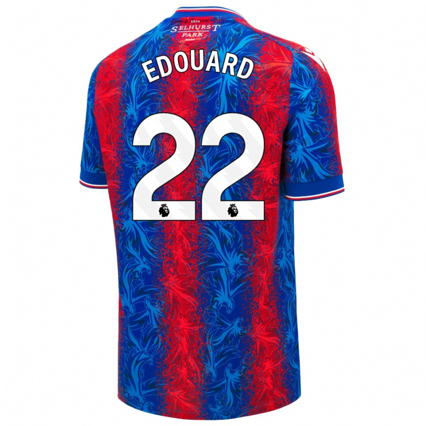 Niño Camiseta Odsonne Edouard #22 Rayas Rojas Y Azules 1ª Equipación 2024/25 La Camisa Chile