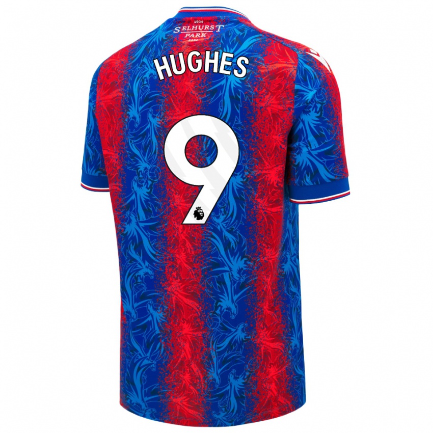 Niño Camiseta Elise Hughes #9 Rayas Rojas Y Azules 1ª Equipación 2024/25 La Camisa Chile