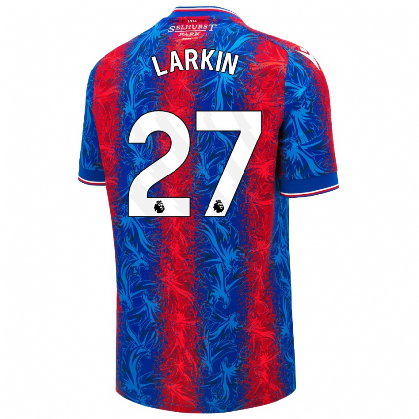 Niño Camiseta Abbie Larkin #27 Rayas Rojas Y Azules 1ª Equipación 2024/25 La Camisa Chile