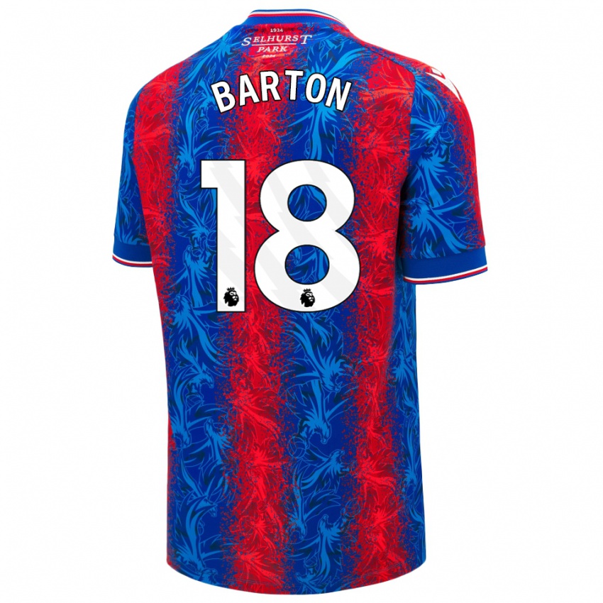 Niño Camiseta Kirsty Barton #18 Rayas Rojas Y Azules 1ª Equipación 2024/25 La Camisa Chile