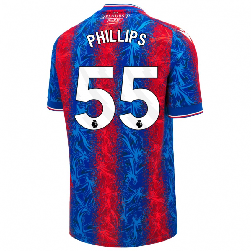 Niño Camiseta Killian Phillips #55 Rayas Rojas Y Azules 1ª Equipación 2024/25 La Camisa Chile