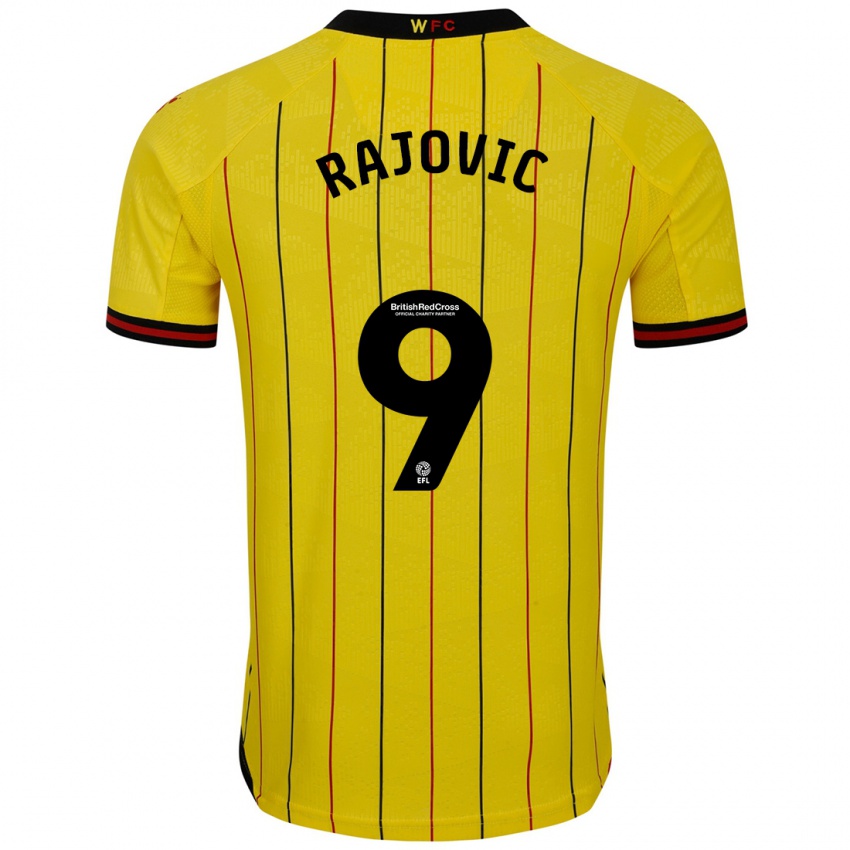 Niño Camiseta Mileta Rajovic #9 Amarillo Negro 1ª Equipación 2024/25 La Camisa Chile