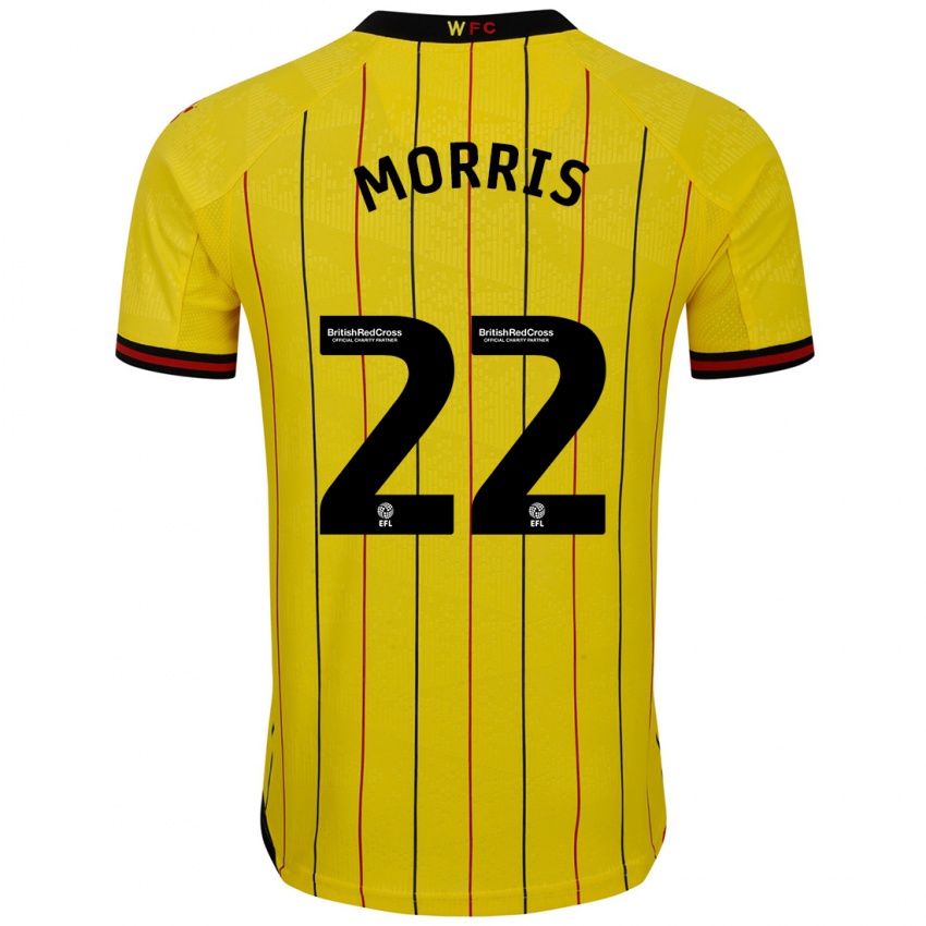 Niño Camiseta James Morris #22 Amarillo Negro 1ª Equipación 2024/25 La Camisa Chile