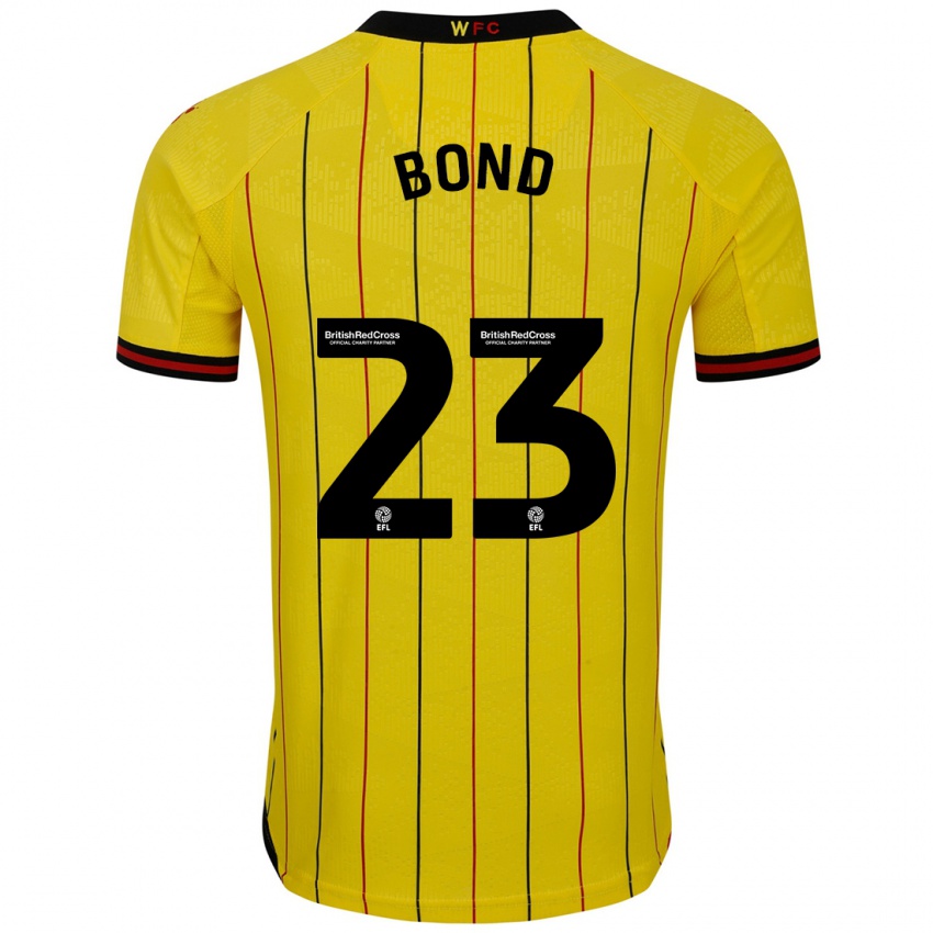 Niño Camiseta Jonathan Bond #23 Amarillo Negro 1ª Equipación 2024/25 La Camisa Chile