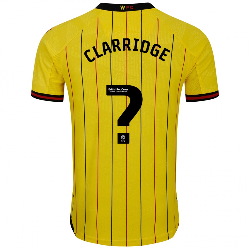 Niño Camiseta James Clarridge #0 Amarillo Negro 1ª Equipación 2024/25 La Camisa Chile