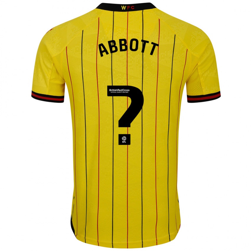 Niño Camiseta George Abbott #0 Amarillo Negro 1ª Equipación 2024/25 La Camisa Chile