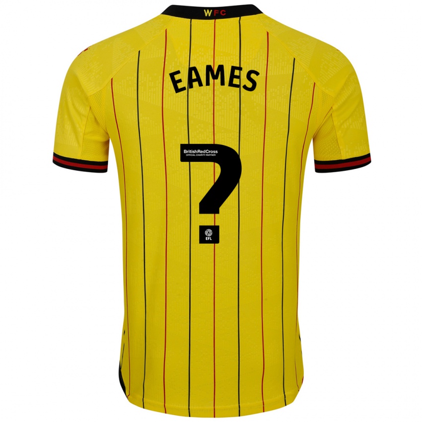 Niño Camiseta Albert Eames #0 Amarillo Negro 1ª Equipación 2024/25 La Camisa Chile