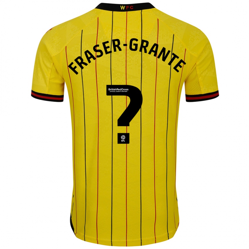 Niño Camiseta Zak Fraser-Grante #0 Amarillo Negro 1ª Equipación 2024/25 La Camisa Chile