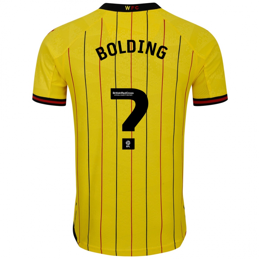 Niño Camiseta Charlie Bolding #0 Amarillo Negro 1ª Equipación 2024/25 La Camisa Chile