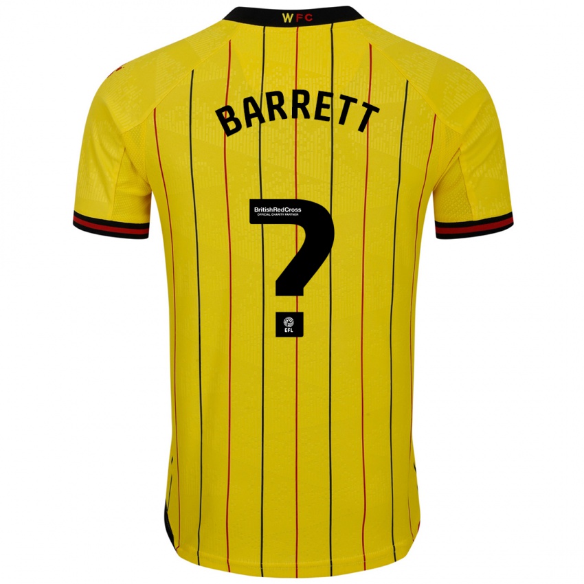 Niño Camiseta Hayden Barrett #0 Amarillo Negro 1ª Equipación 2024/25 La Camisa Chile