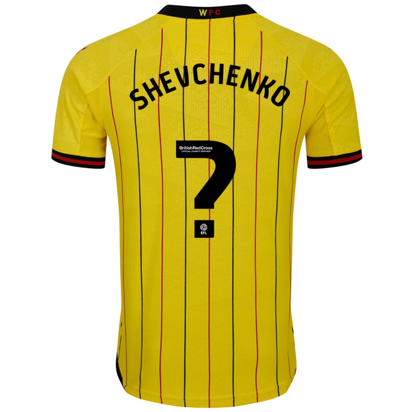 Niño Camiseta Kristian Shevchenko #0 Amarillo Negro 1ª Equipación 2024/25 La Camisa Chile