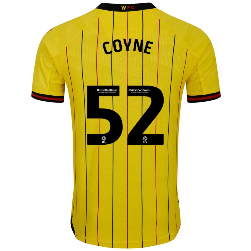 Niño Camiseta Aidan Coyne #52 Amarillo Negro 1ª Equipación 2024/25 La Camisa Chile