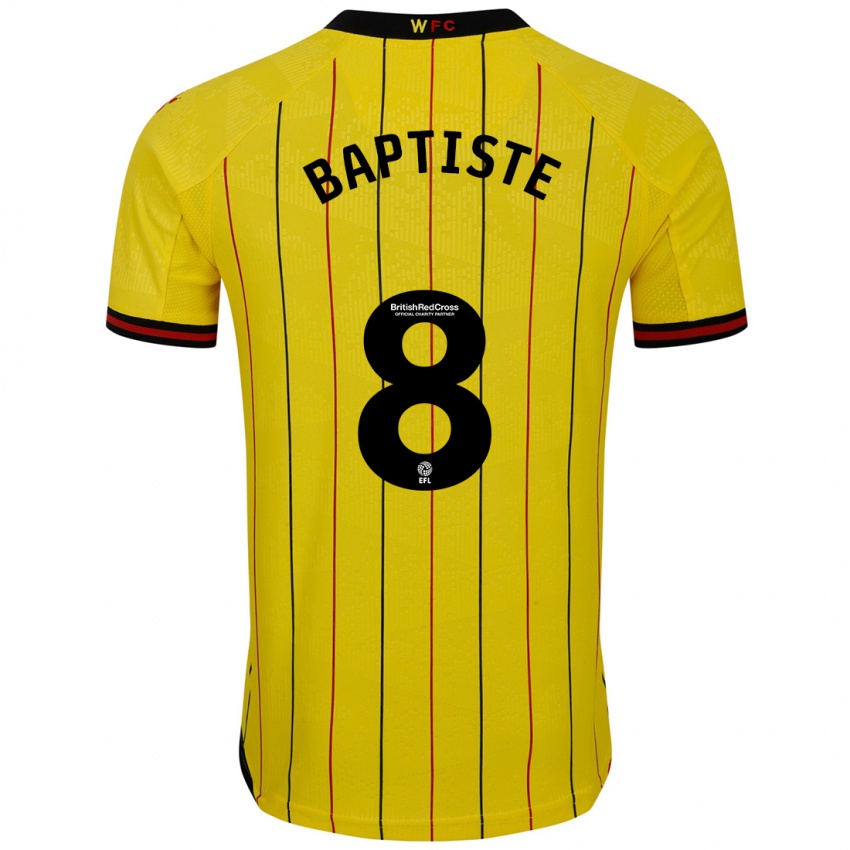 Niño Camiseta Bianca Baptiste #8 Amarillo Negro 1ª Equipación 2024/25 La Camisa Chile