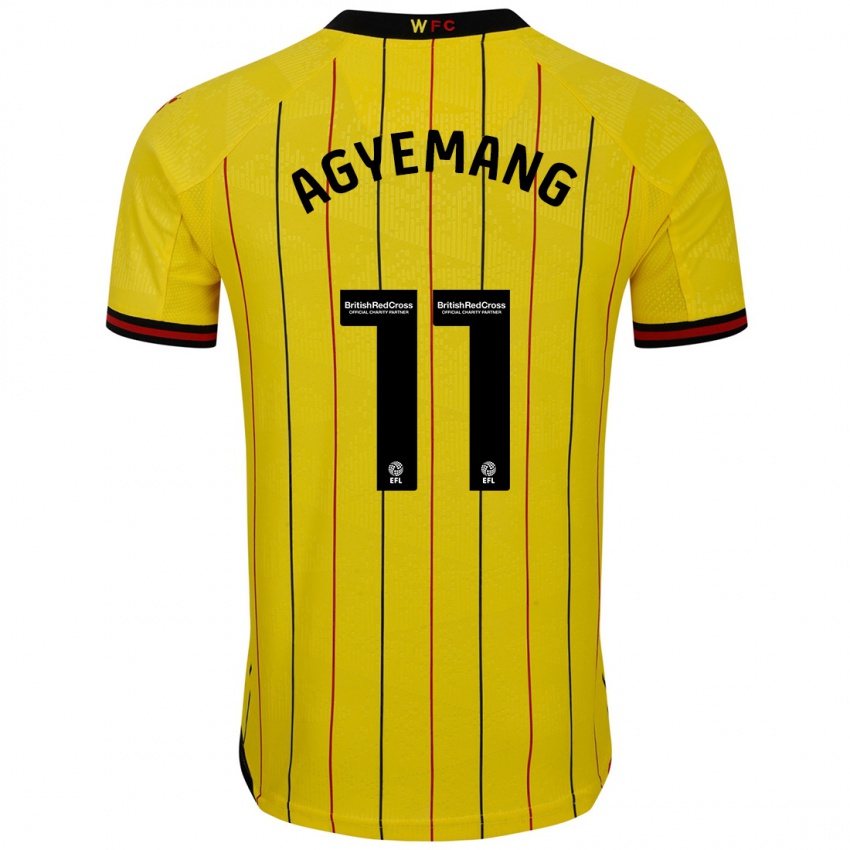 Niño Camiseta Michelle Agyemang #11 Amarillo Negro 1ª Equipación 2024/25 La Camisa Chile