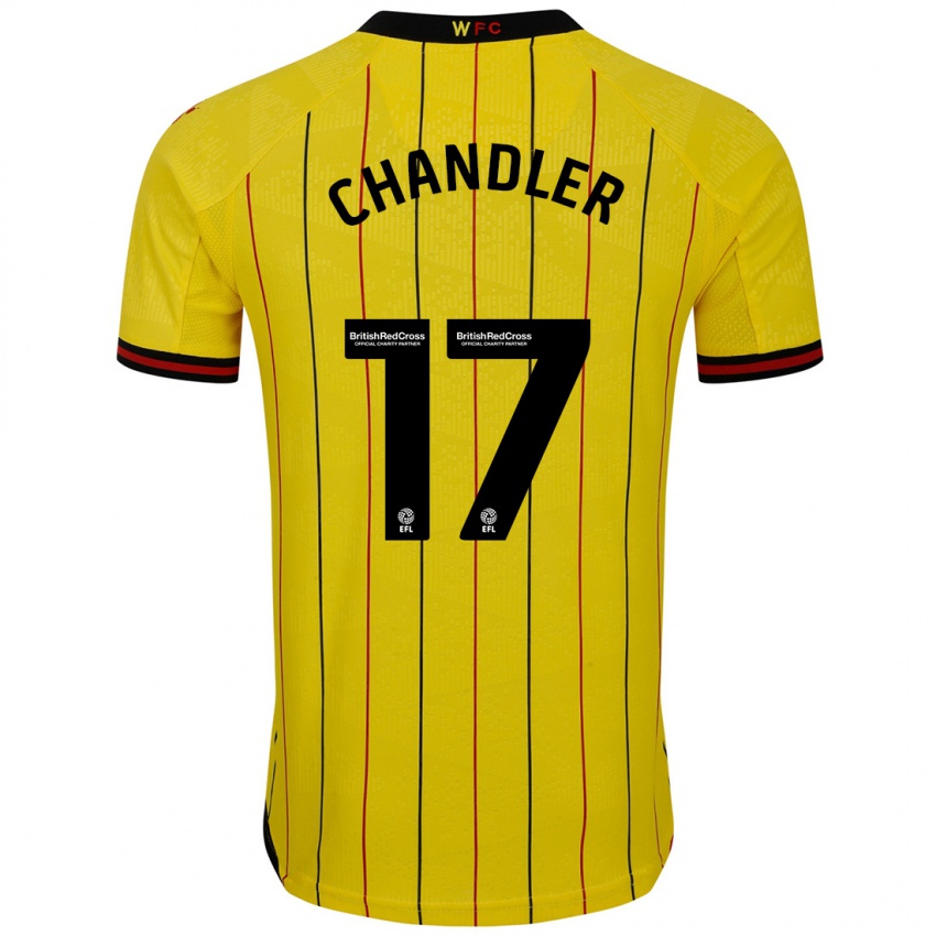 Niño Camiseta Megan Chandler #17 Amarillo Negro 1ª Equipación 2024/25 La Camisa Chile