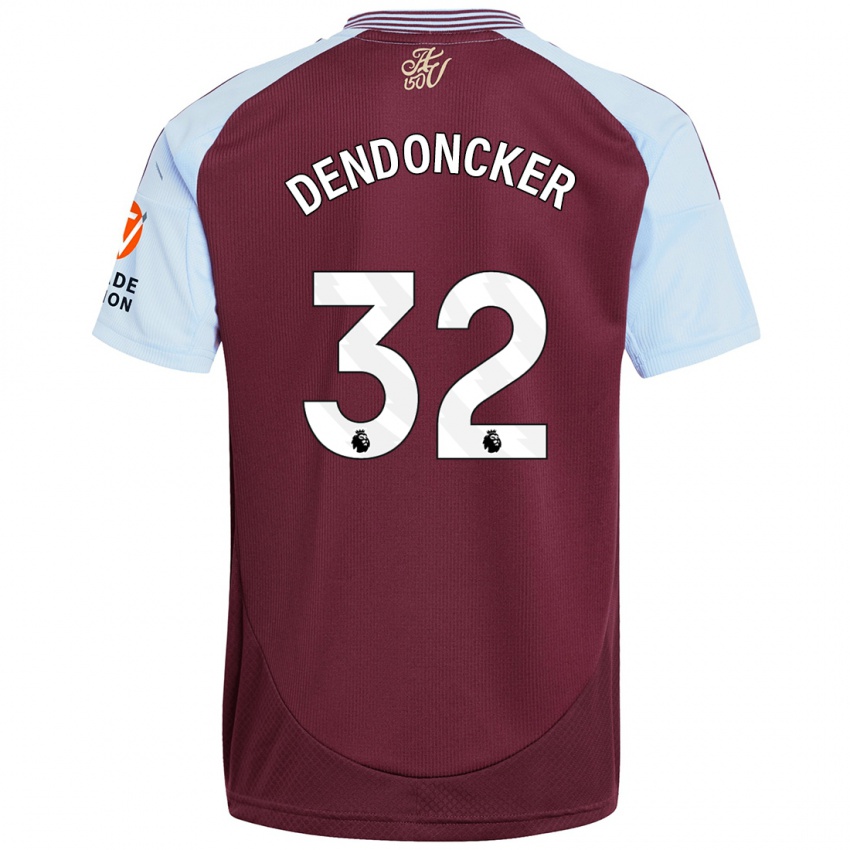 Niño Camiseta Leander Dendoncker #32 Borgoña Azul Cielo 1ª Equipación 2024/25 La Camisa Chile