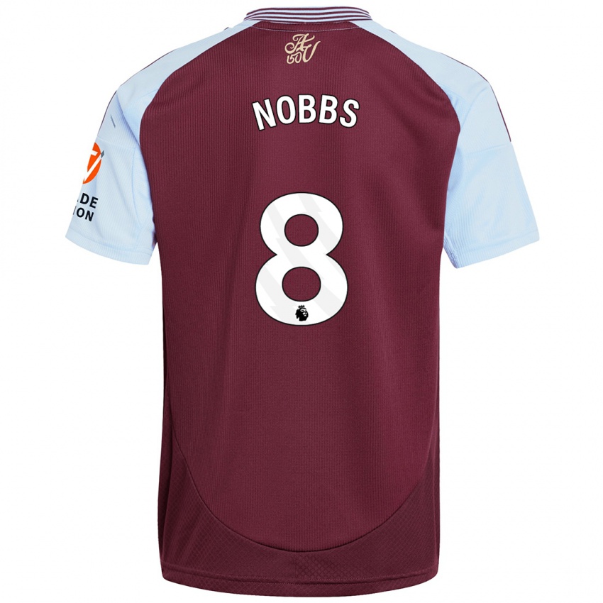 Niño Camiseta Jordan Nobbs #8 Borgoña Azul Cielo 1ª Equipación 2024/25 La Camisa Chile