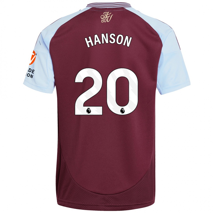 Niño Camiseta Kirsty Hanson #20 Borgoña Azul Cielo 1ª Equipación 2024/25 La Camisa Chile