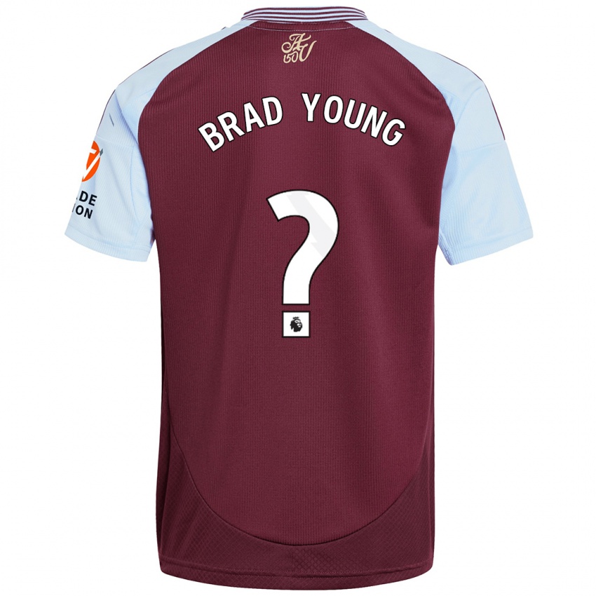 Niño Camiseta Brad Young #0 Borgoña Azul Cielo 1ª Equipación 2024/25 La Camisa Chile