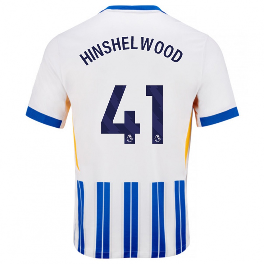 Niño Camiseta Jack Hinshelwood #41 Blanco Azul Rayas 1ª Equipación 2024/25 La Camisa Chile