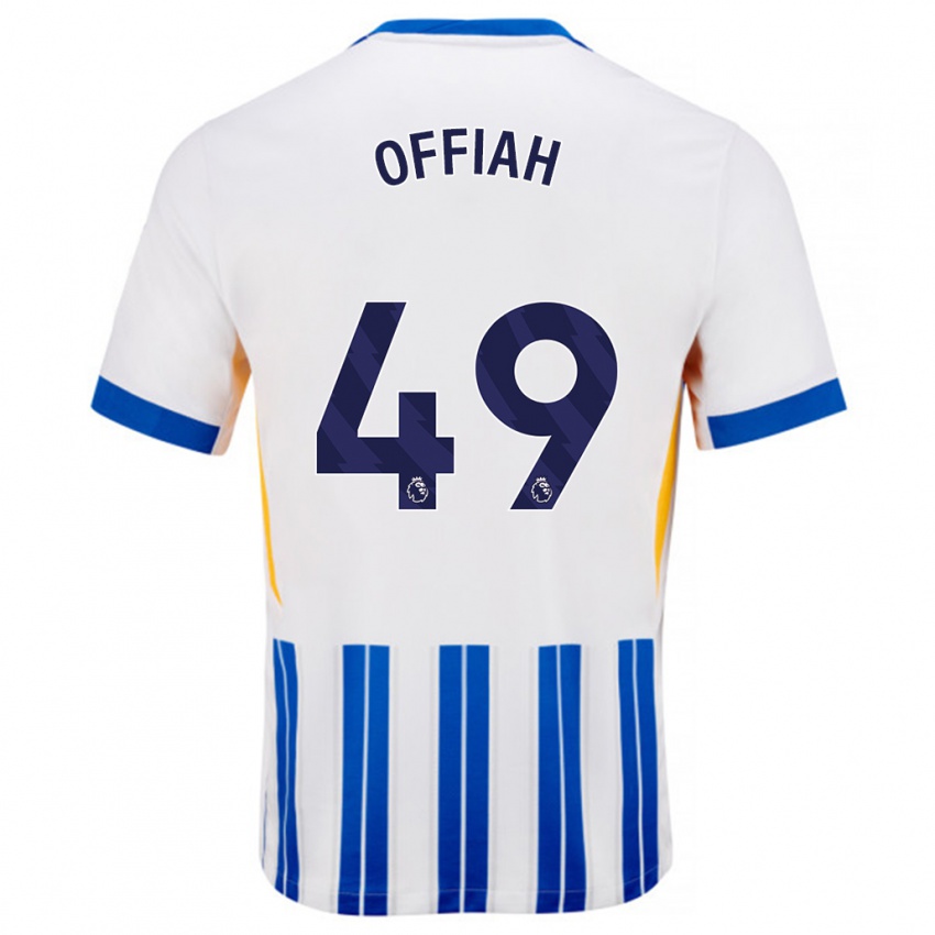 Niño Camiseta Odel Offiah #49 Blanco Azul Rayas 1ª Equipación 2024/25 La Camisa Chile